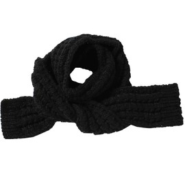 Swacort Toddler Scarf Boys Girls, Kids Winter Warm Knitted Scarves Wrap Neck Warmer, Black