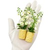 PrettyLife 2Pieces Miniature Potted Plants Flowers Artificial Lily of The