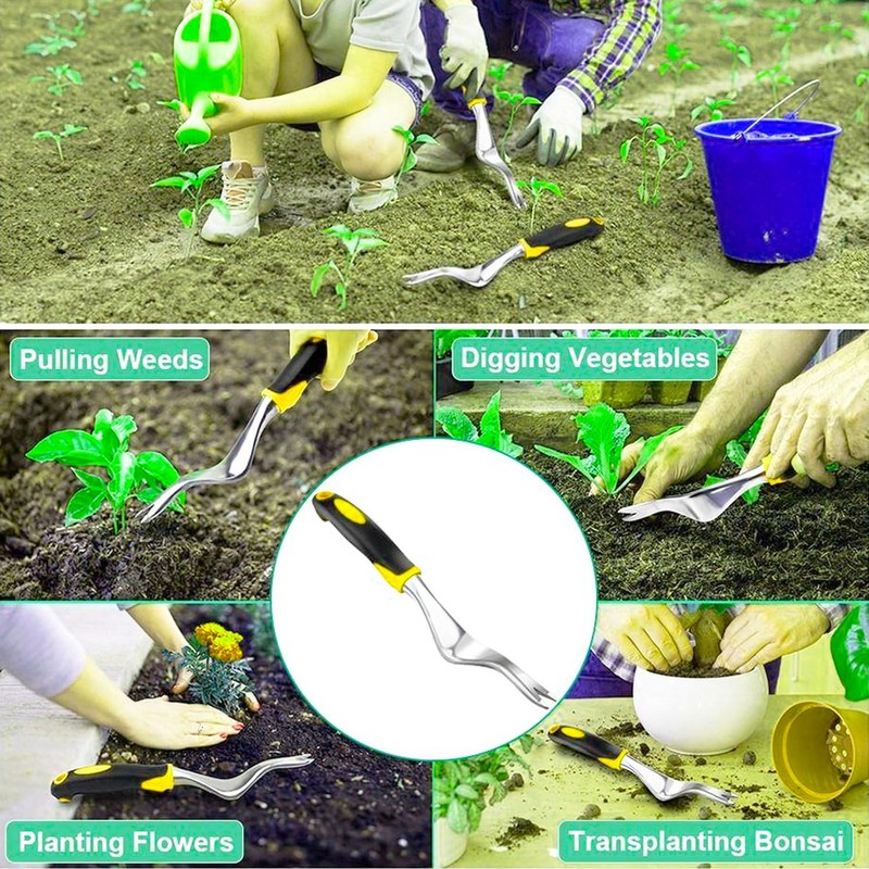 Hand Weeder Puller Tool, Garden Handle with V-Shaped - Ergonomic