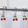 Kinwot Decorative Cherry Shower Curtain Hooks Rings for Bathroom Shower