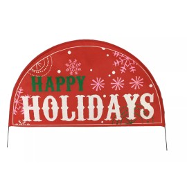 HOLIDAY TIME Happy Holidays Lawn Easy Stake in Ground Banner Set of 6 New