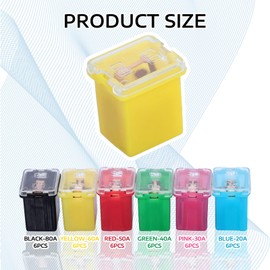 36 Pcs Car Fuses Automotive Fuses Assortment Kit Low Profile Standard Box Shaped Micro Cartridge Fuses 20A 30A 40A 50A 60A 80A for Ford Chevy/GM Nissan Toyota Pickup Trucks Cars and SUVs