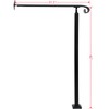 Zwinz Adjustable Handrail 1-2 Step, Wall&Floor Mounted Wrought Iron Handrails,