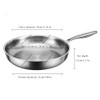 32cm Titanium Stainless Steel Frying Pan Non-stick Wok Skillet with