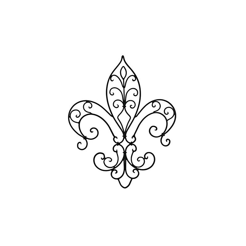 Wrought Iron Open Work Fleur de Lis Wall Hanging