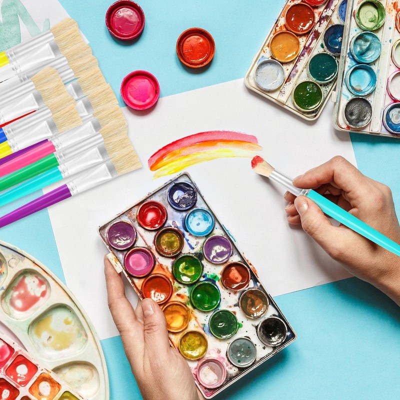 Paint Brushes for Kids, 16 Pcs Toddler Chubby Paint Brushes