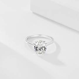 FANNIY 3CT Engagement Rings 925 Sterling Silver Oval Cut Cubic Zirconia Ring Wedding Bands Promise Rings For Women