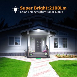 TTiiLoe 30W LED Flood Lights Outdoor, IP66 Waterproof Security Lights Fixture, 6500K Hardwired Wall Lamp, 2100Lm Ultra Thin Work Light, 120° Beam Angle LED Exterior Floodlight for Garden Yard Patio