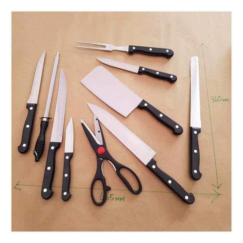 Euroline Juego De Cuchillos Acero Inoxidable Con Tabla Gratis- Jc1111