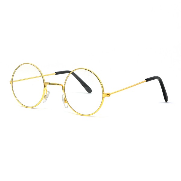 Big Mo's Toys Gold Rimmed Round Costume Glasses - 1