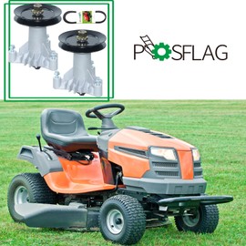 POSFLAG 2 Pack 532130794 Spindle Assembly with 153535 Pulley 532144959 Belt Replaces Craftsman Deck Spindle 532130794, Spindle 130794 Mandrel, AYP 532130794, AYP 130794, 539110158, 173436, 532153535