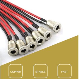 lkelyonewy Adaptador de conector hembra roscado de 5,5 x 2,1 mm con enchufe a prueba de polvo, paquete de 6