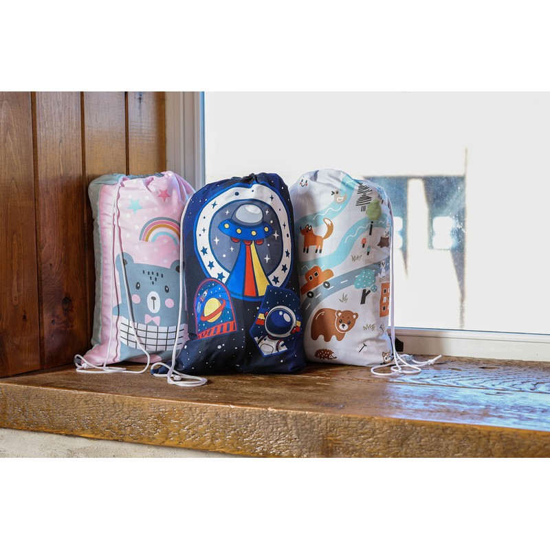 EXPRESSIONS Outer Space Kids Lightweight Indoor Slumber Bag/Sleeping Bag, Ultra-Soft