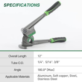 Super Stars 3-in-1 Tubing Bender for 1/4", 5/16", 3/8" (6mm, 8mm, 10mm) Copper and Aluminum Pipes, 180° Manual Pipe Bender for HVAC, Air Conditioning, and Refrigeration Repair