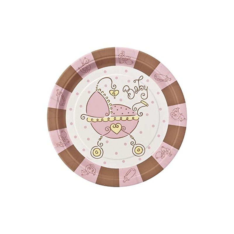 {P} Baby Joy Pink 9" Plates [8]