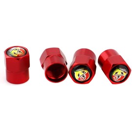 XGW 4Pcs Metal Car Tire Valve Stem Caps Waterproof Cover for Scorpion Logo Emblem Prevent Corrosion Car Wheel Tire Stem Air Caps Styling Decoration Accessories(Red)