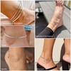 DEARMAY Silver Ankle Bracelets for Women Waterproof 14K Gold Plated