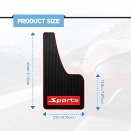 4PCS Car Mud Flaps Rubber Mudguard Soft No Collision Front and Rear Fender Splash Guards Mud Flaps, Universal for Cars SUV, Long