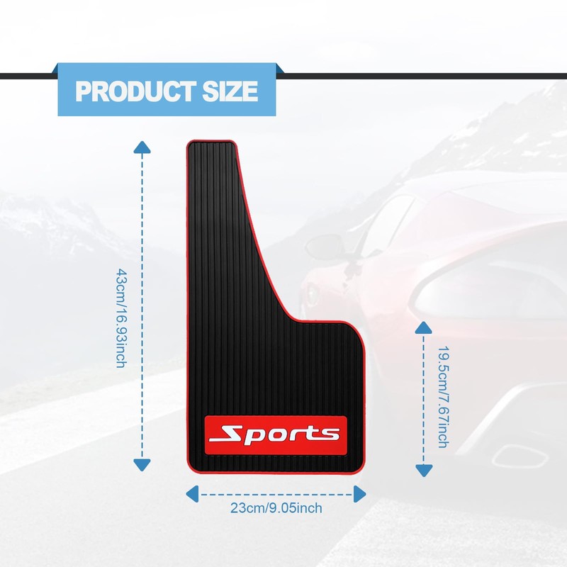 4PCS Car Mud Flaps Rubber Mudguard Soft No Collision Front