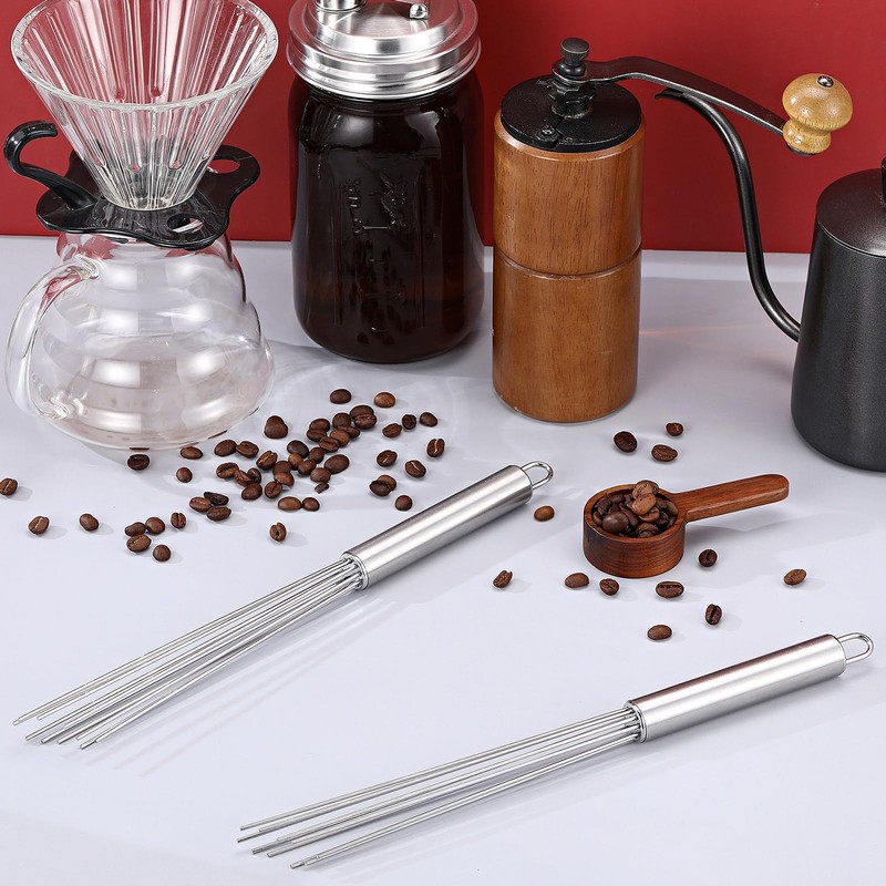 Baderke 2 Pcs Espresso Whisk 11.5 Inch Long Handle Barista