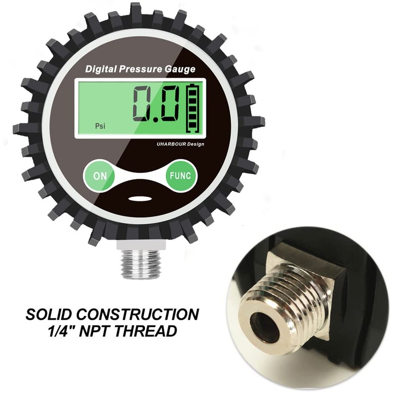 Digital Low Pressure Gauge with 1/4'' NPT Bottom Connector and