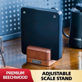 NEOUZA Adjustable Scale Stand for Digital Coffee Scal | Phone and Tablet Stand | Laptop Stand | Multi-Device Stand | Beechwood