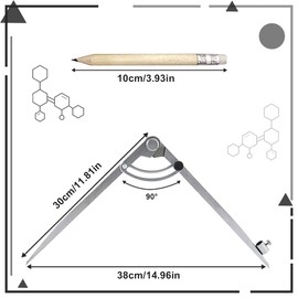 WENRERO Professional Woodworking Compass with Wing and Pencil Holder, 12 Inch Carpenters Compass, Large Drawing Compass Leather Divider Spacing Compasses, Pencil Compass for Geometry Drafting (300mm)