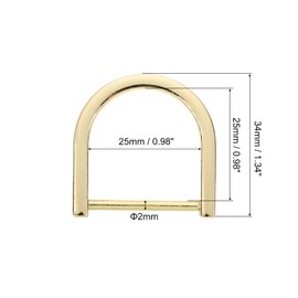 QUARKZMAN D-Rings Screw Shackles, 4 Pieces 0.98 Inch Zinc Alloy Horseshoe U-Shape D-Ring for Purse DIY Leather Craft Key Chain, Gold