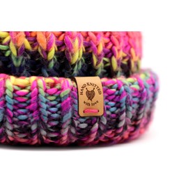 Handmade Leather Labels - Model O5 - Hand Knitted with Love - Handmade Hats and Sewing Bags (Pack of 15) - Prime Text Standard