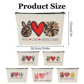 6 Pcs Gymnastic Makeup Bag Travel Toiletry Cosmetic Organizer Zipper Pouch Gymnastics Stuff Inspirational Gymnastics Lover Gifts Gymnastic Coach Birthday Gifts for Athletics Coach Friend Sister