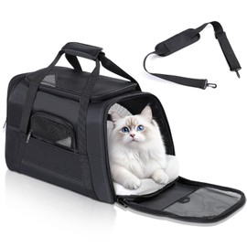 Romon Cat Transport Box, Cat Transport Bag, Pet Carrier for Small Cats and Dogs, Puppies up to 6 kg, Transport Bag with Shoulder Strap
