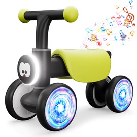 Colorful Glow Wheel Toddler Balance Bike,Baby Toys for 1 Year Old Boy Girls,12-24 Months Baby Balance Bike with Soft Music Cute Animal Sound,1st Birthday Gifts