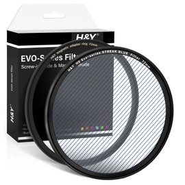 H&Y EVO Blue Streak Filter, 72mm Cinematic Flare Filter with Double-Mount Magnetic & Screw-in 2-IN-1, Blue Flare Anamorphic Effect for Video