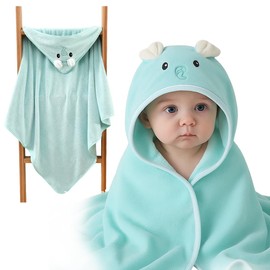 KEWUF Baby Handtuch Kapuze, 80X80cm Kapuzenhandtuch Baby, Super Saugfähig Kleinkinder Badetücher, Baby Badetuch Set, Badetücher Kapuzenhandtuch,Kuscheliges Babyhandtuch, Badetuch mit Kapuze（Grün）