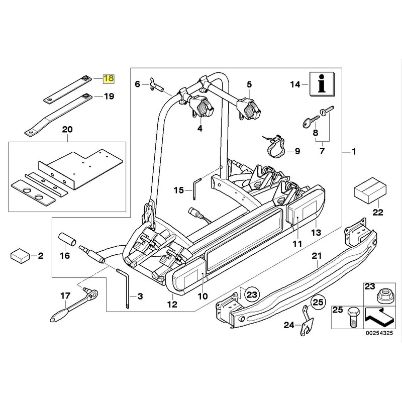 MINI R57 Rear Bike Rack Clamp Bracket Plate 2156426 82712156426