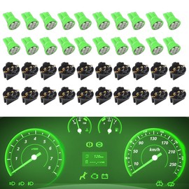 GAOLAOSY 20PCS T10 194 168 LED Dashboard Light Bulbs, 12V 8-SMD Chipset with Twist Lock Socket, Super Bright Automotive Light Bulb Replacement for Instrument Panel & Gauge Cluster (Green)