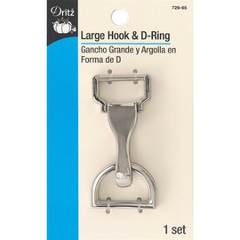 Dritz 729-65 Large Hook & D-Ring, Nickel 1-Set