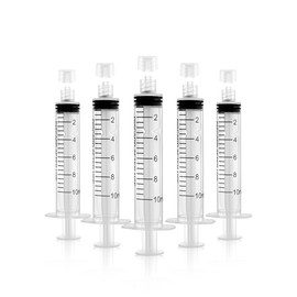 Luer Lock Syringe 10ml - Sterile Disposable Syringes without Needles (10 Pack), Individual Sealed Packaging