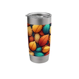 Fall Color Leaves Themed Autumn Colorful Fall Leaf Pattern Stainless Steel Insulated Tumbler