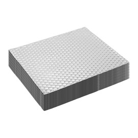 X AUTOHAUX 24 Pcs 100mil 2.5mm 25sqft Sound Deadening Mat Butyl Rubber Heat Shield Material Damping for Hood Boat Engine Cover 15.75"x9.84" Silver Tone Rhombus
