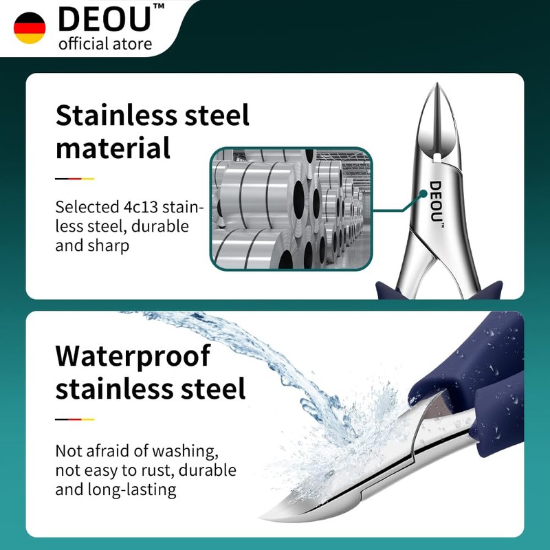 DEOU Podiatrist Toenail Clippers Ingrown Toenail Tools for Thick Nails