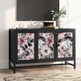 proprodiudiu Large Floral Wallpaper Peel and Stick 17.7"X393" Dark Vintage Floral Wallpaper Floral Contact Paper Removable Vinyl Waterproof Retro Flower Wall Paper Floral Sticker for Bathroom Cabinet