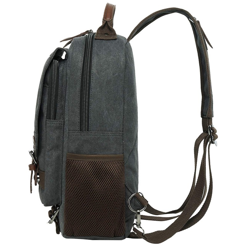 Mygreen Crossbody Backpack, Sling 2-Way, Canvas, Black
