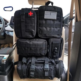 AIAUTOAIEV Seat back organizer Truck organizer Universal for car truck Ford jeep ram (6 pack Black)