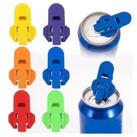 12 Pack New and Improved Manual Easy Can Opener Soda Beer Can Openers Plastic Beverage Can Cover Protector for Pop Coke Aluminum Beverage Drink Shields for Can Colorful Can Tab Cover Tool (With Box)