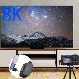 RIIEYOCA 90 Degree Up and Down Angle UHD 8K Micro HDMI to HDMI Adapter, Standard 48Gbps High Speed 2.1 Extender Micro HDMI Male to HDMI Female Support 8K @ 60Hz, 4K @ 120Hz (2-Pack)