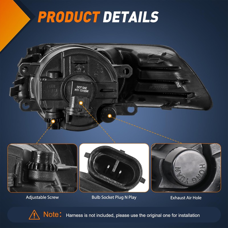 Nilight Fog Lights Assembly Compatible with 2007 2008 2009 Toyota