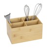 Wenko Bamboo Organiser Terra 3 Compartments -Storage Box, Bathroom Basket,