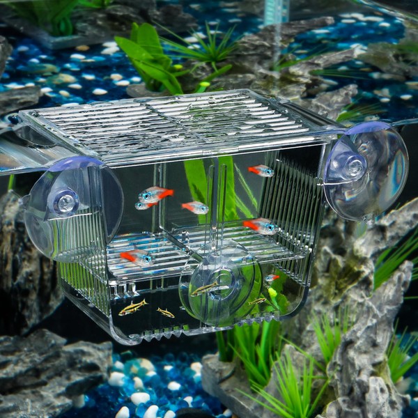 Pawfly Aquarium Fish Incubator Aquarium Incubator with 6 Suction Cups