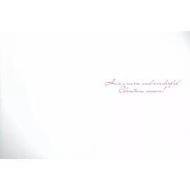 Cat with green apple Christmas card #9 - 1 card + 1 blank envelope